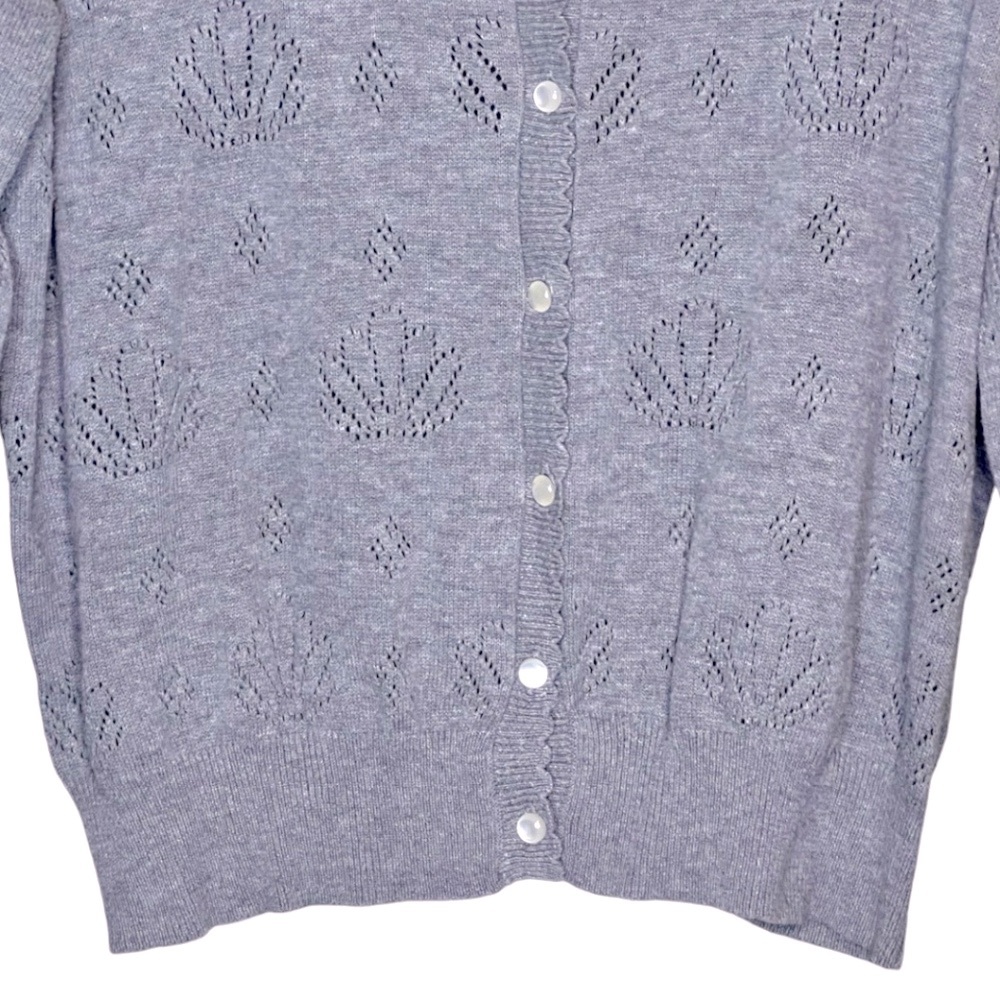 Disney The Little Mermaid Ariel Grey Pointelle Cardigan - Picture 8 of 15